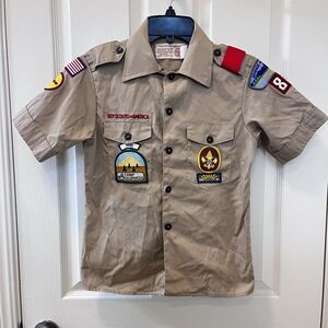 Vintage Boy Scouts of America Uniform Shirt Silverado Area California SZ 12 1981